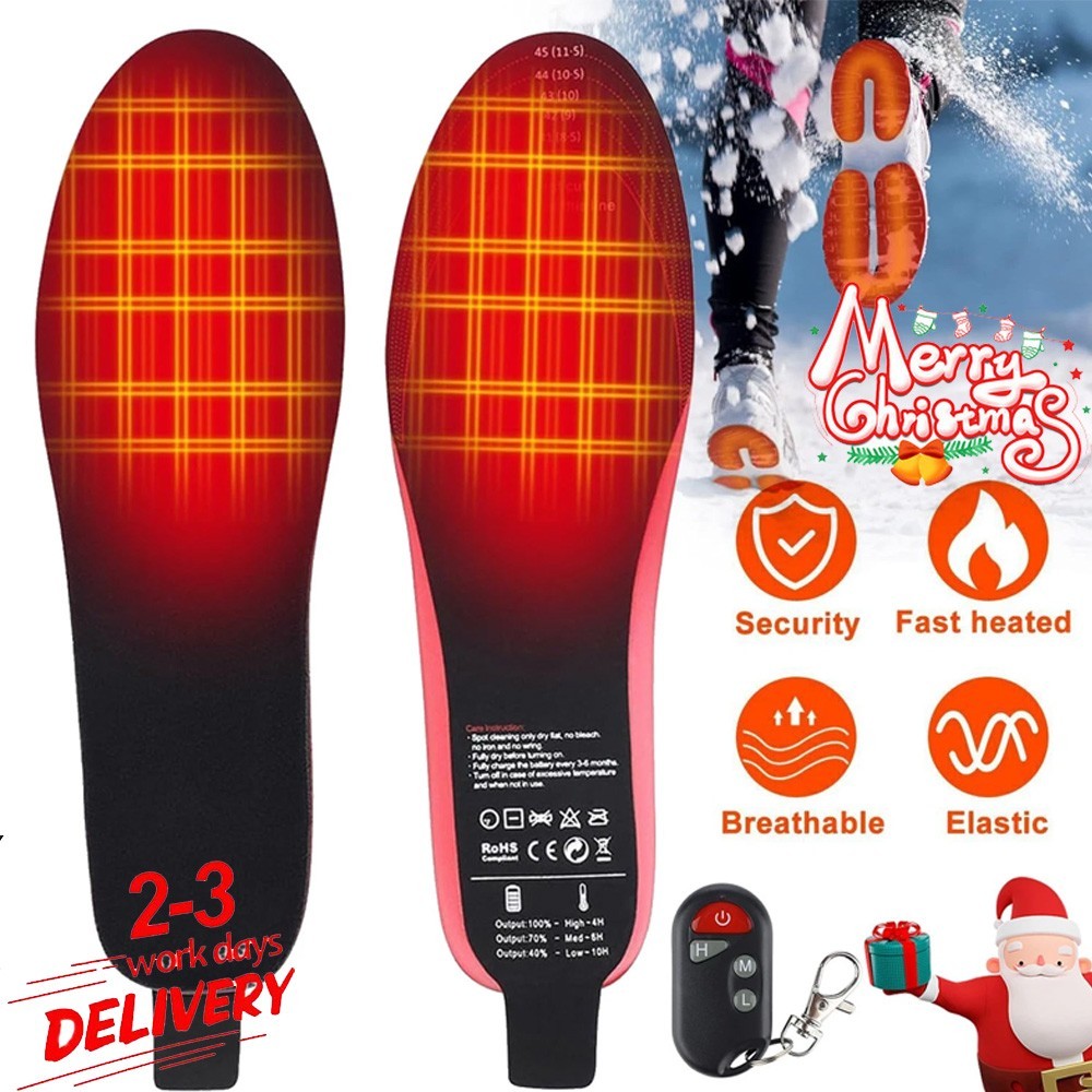 Heated Insoles Rechargeable Electric Heated Shoes Insoles with Remote Control