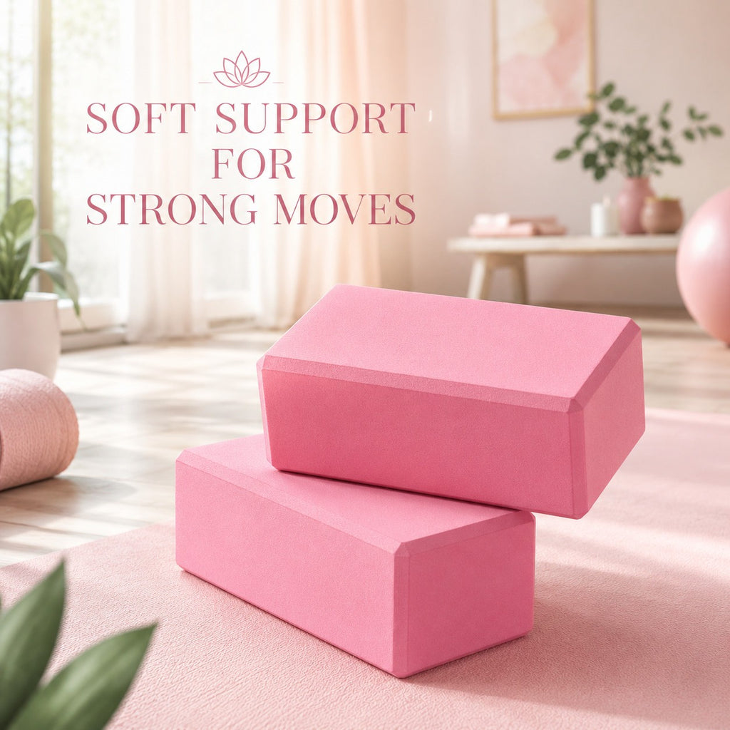 Yoga Gym Blocks Brick Foam Pair Exercise Training Pilates Meditation Anti Slip