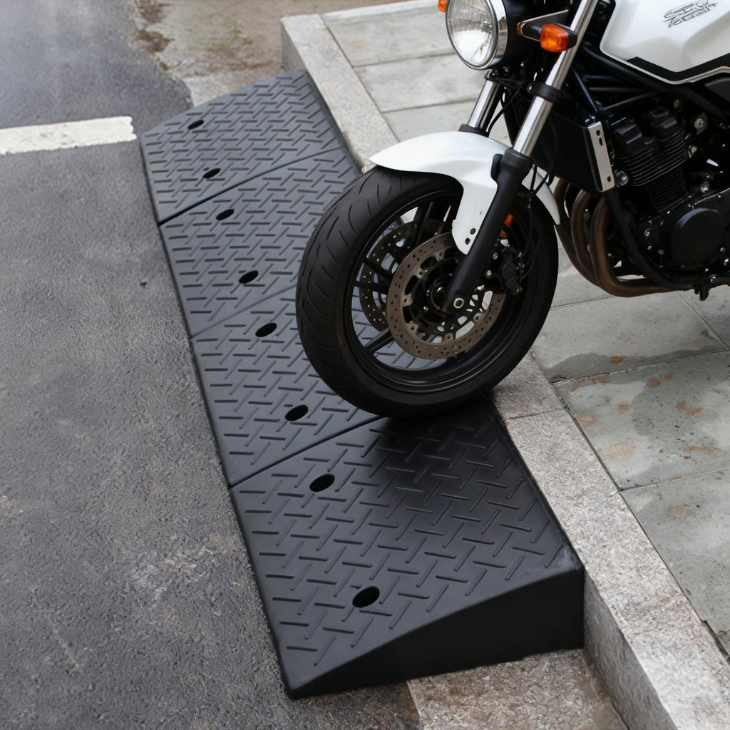 2PCS Robust Curb Ramps for Wheelchairs & Motorcycles - Anti-Slip Design