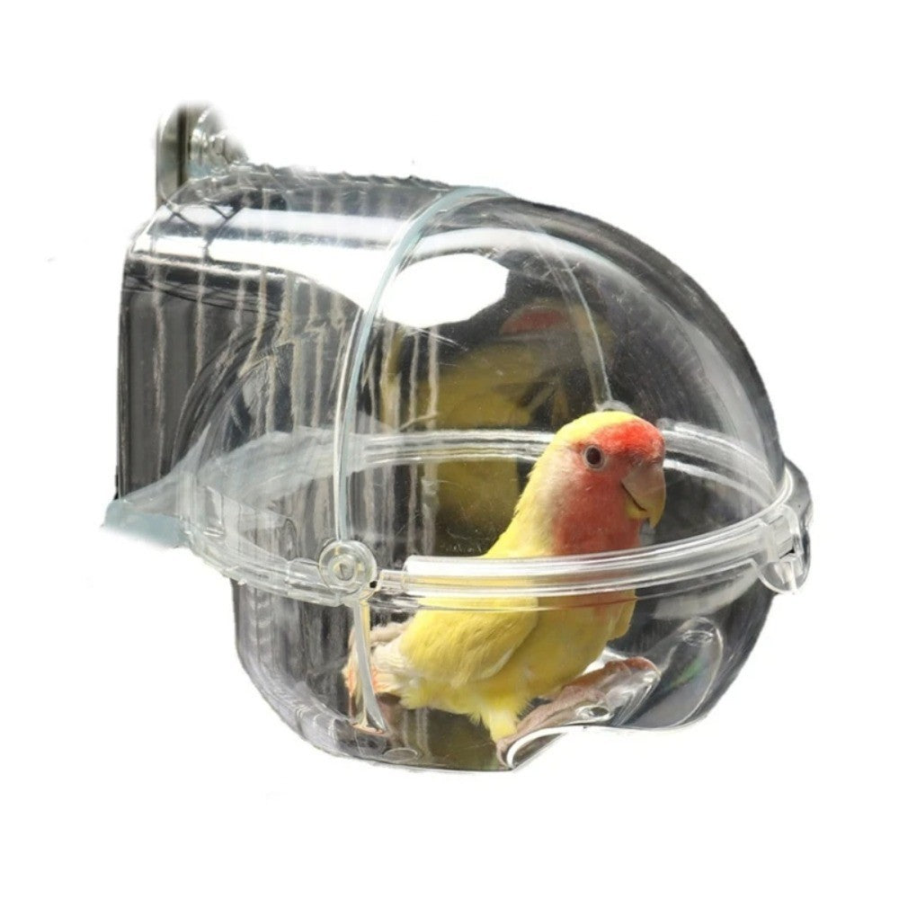 Hang Parrot Bathtub Transparent Clear Bathing Tub Box Bird Bath Cage  Garden