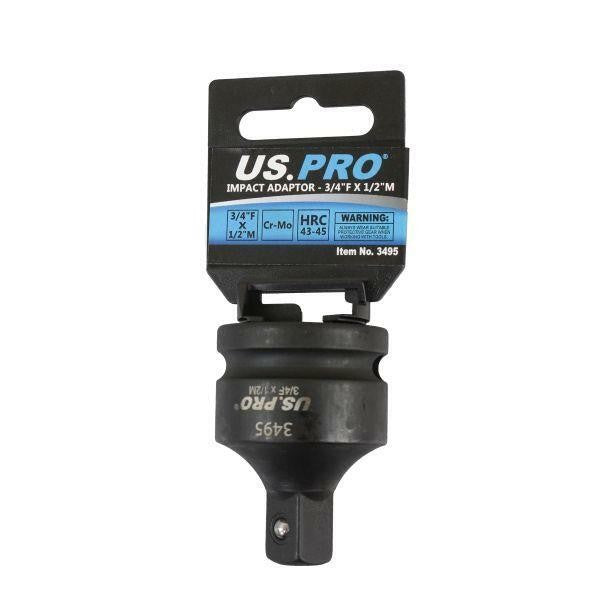 US PRO Tools Impact Socket Adaptor Step Up Adapter 3/4" Inch F to 1/2" Inch M