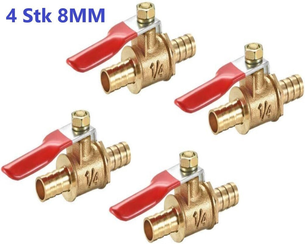 8mm 5/16in Brass Fuel Tap 4 Pack High Sealing Performance Lawn Mower Fuel Valve