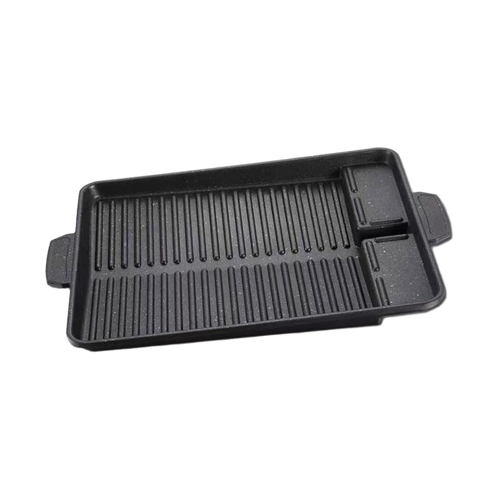 Korean BBQ Grill Pan with Handles Barbecue Plate for Baking Kitchen Travel