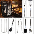 6PCS BBQ Tool Set Stainless Steel Barbecue Accessories Kit With Carry Case