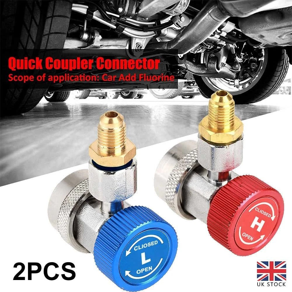 1/4" Car Air Con Connector Fit A/C Manifold Gauge Adapter R134A Low/High Coupler