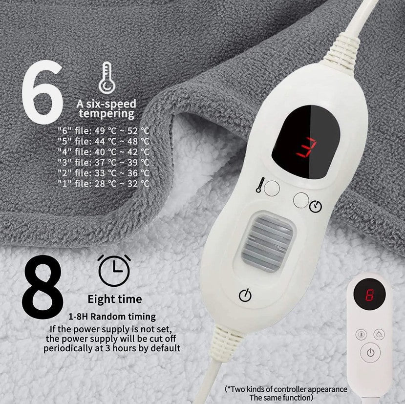 Electric Over Blanket Throw Heated Soft For Bed Sofa Double Single 160x130cm