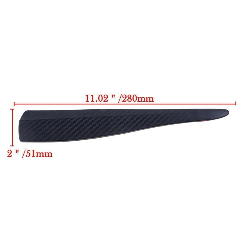 2Pcs Carbon Fiber Car Bumper Corner Protector, Anti-Rub Body Trim Strip Guard