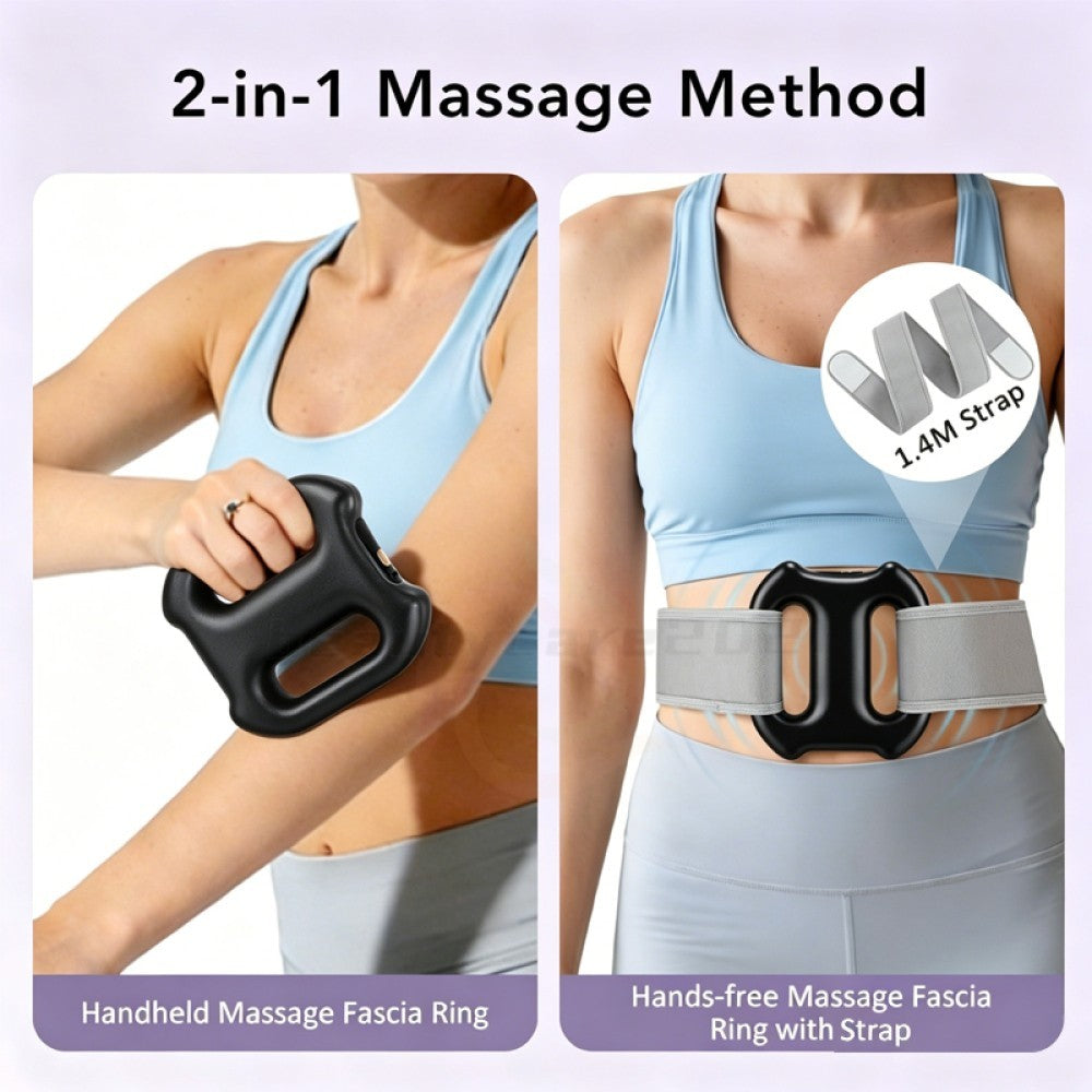 Full Body Vibration Fascia Ring Massager Rechargeable Fat Burning Belt 3 Modes