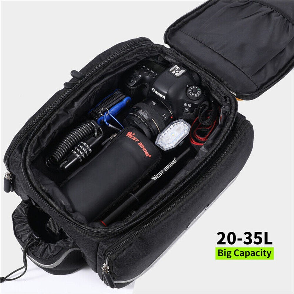 20-35L Bicycle Bike Frame Saddle Bag Handlebar Panier Rack Bag Waterproof