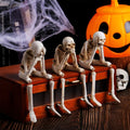Halloween Resin Skeleton Figurine 'See No Evil, Hear No Evil, Speak No Evil'