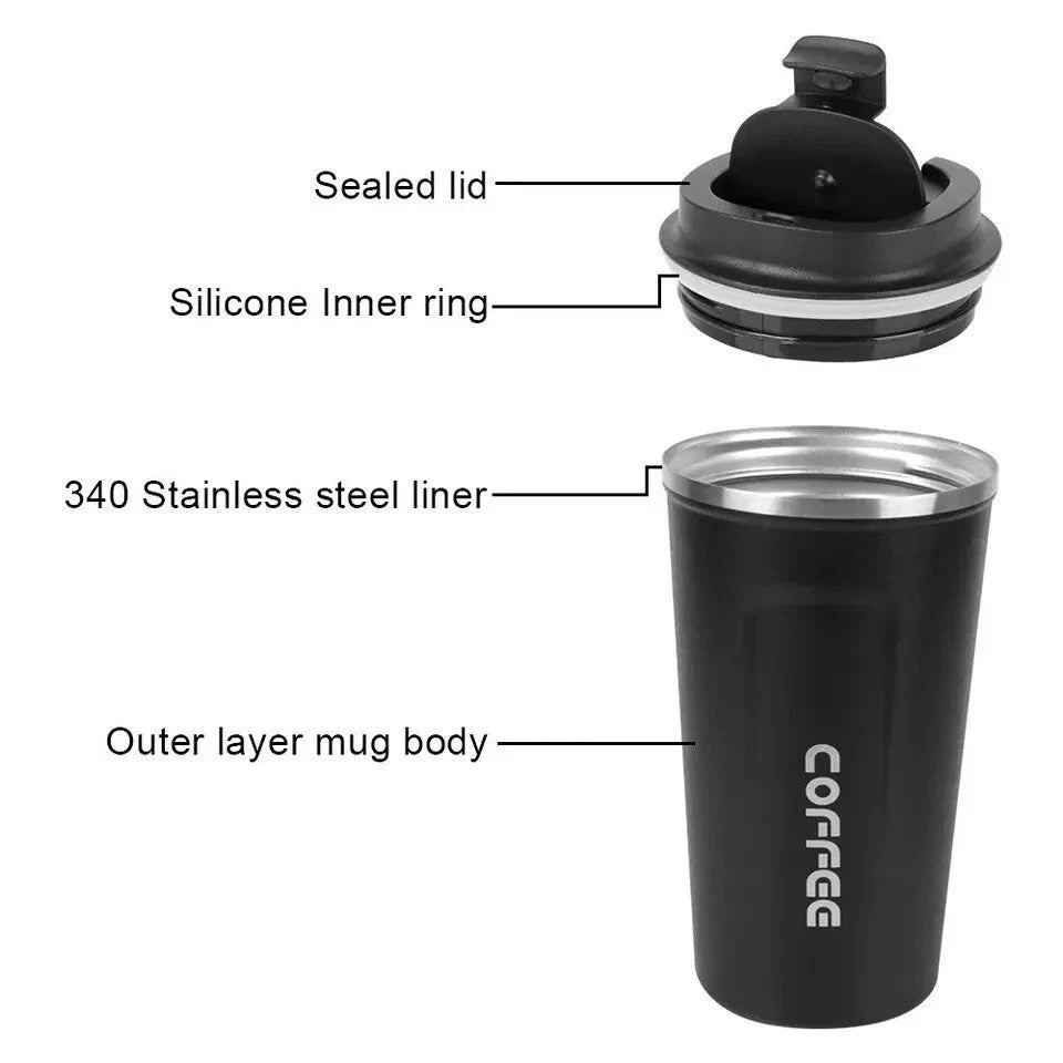 510 ML Stainless Steel Leakproof Insulated Thermal Travel Coffee Mug Cup Flask