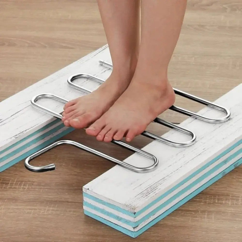 3PCS Space Saver Clothes Trouser Hanger Multi Layer Storage Closet Organizer