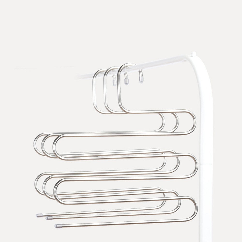 3X Space Saver Clothes Pants Trouser Hanger Multi Layer Storage Closet Organizer
