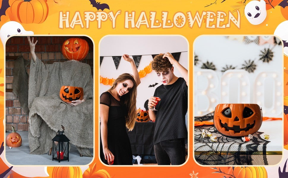 Halloween Pumpkin Candy Bowl Animated Halloween Skull Bowl for Party Decoration