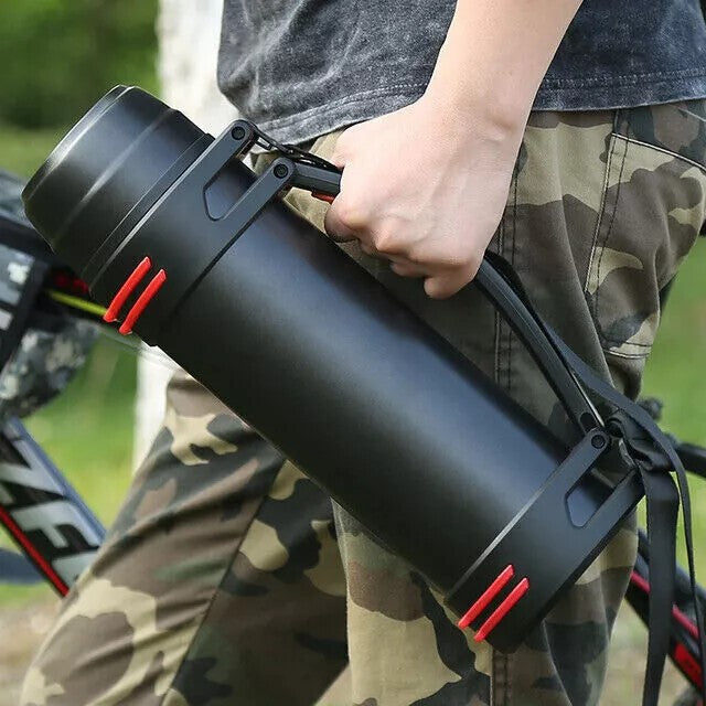 2L Thermos Flask Stainless Unbreakable Vacuum Handle Drinks Bottle Leak-Proof UK