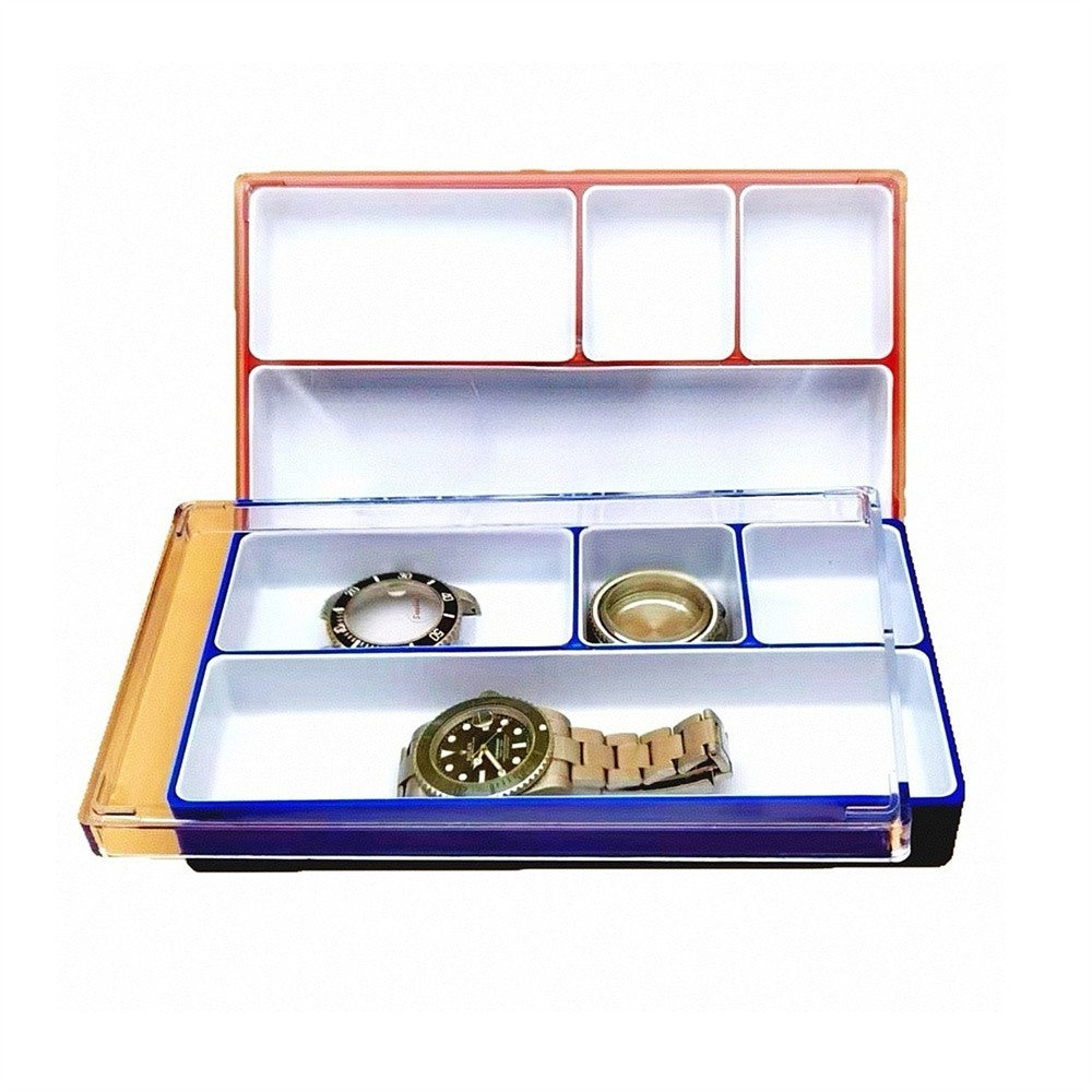 Plastic Watch Parts Storage Box Organizer Watchmakers Repair Tools Storage Tray