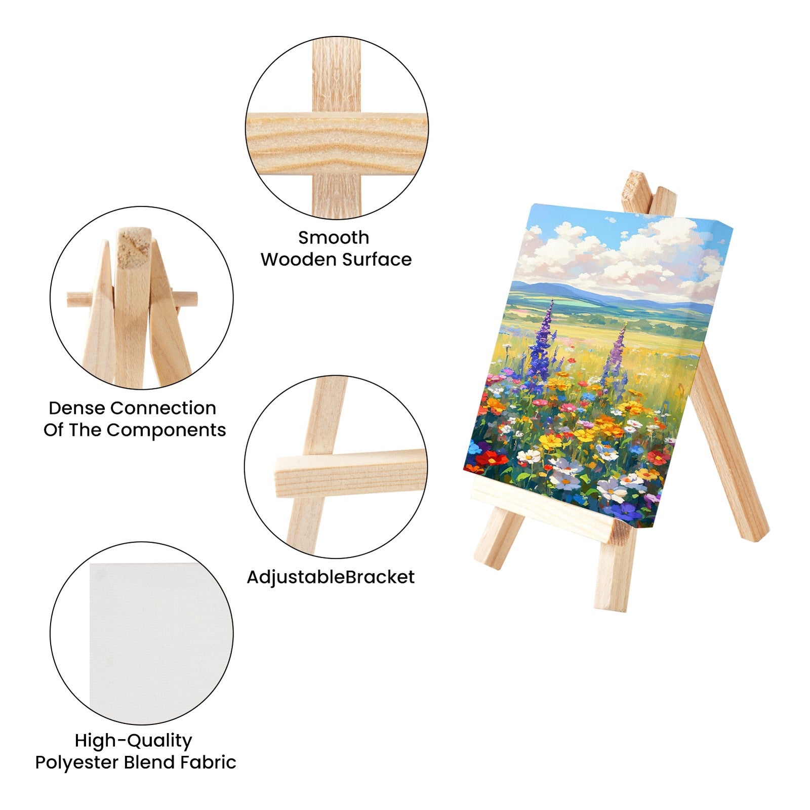 12PCS 10X10Cm Mini Canvas Art Boards & Easels & Brushes Sets Canvases Boards