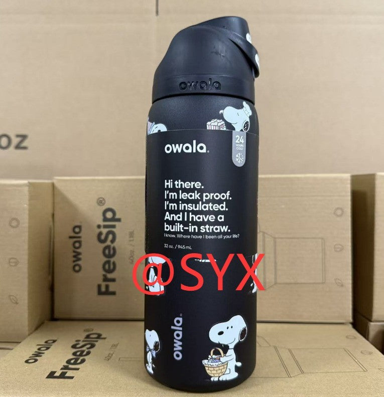 Bow Steel Bottle Freesip Blue Bottle Owala 32oz Stainless 24oz Multicolor Water