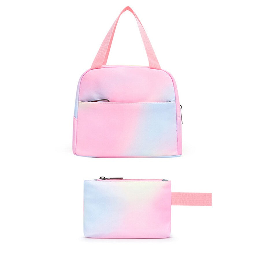 3PCS/Set Boys Girls Kids Rainbow Backpack Rucksack School Lunch Bag Pencil Bag