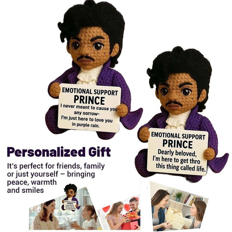Crochet Emotional Support Dolls Positive Prince Dolls Handmade Knitted Xmas Gift