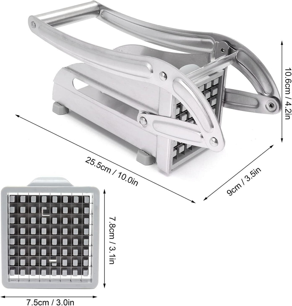Potato Chipper & Cutter – French Fries Maker Slicer with 2 Steel Blade