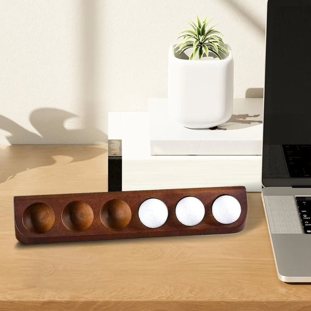 Wooden Golf Ball Display Case 6 Grids Can Wall Mount Golf Ball Stand Holder