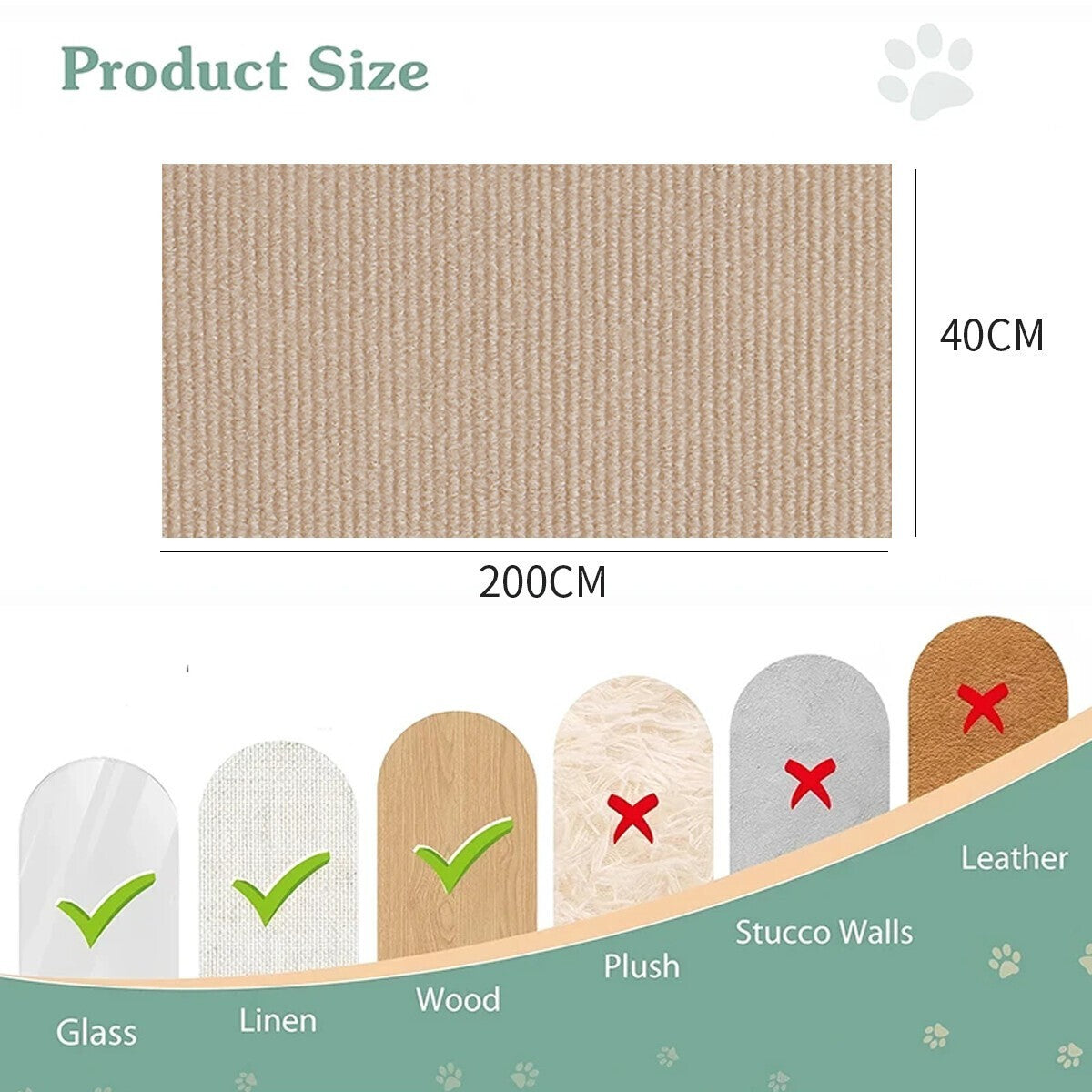 Self Adhesive Pet Cat Scratching Mat Antislip Play Protection Claw Scratcher Pad