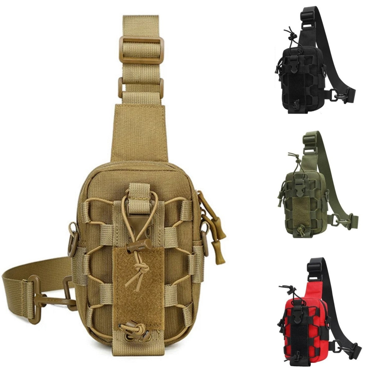 Tactical Sling Chest Bag Water Bottle Pouch Phone Shoulder Backpack for Outdoor