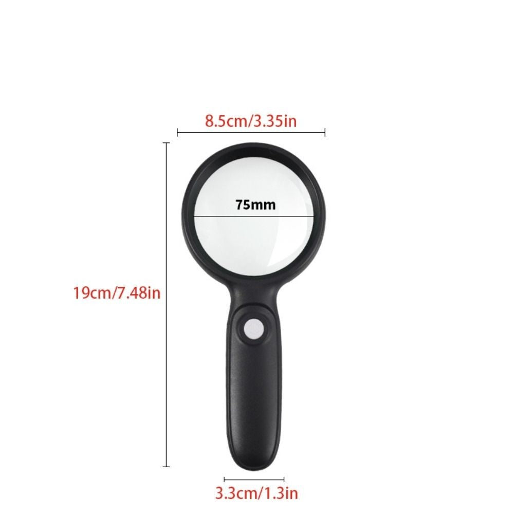 10X Hand held Large Reading Magnifying Glasses with 2 LED Illuminated Light