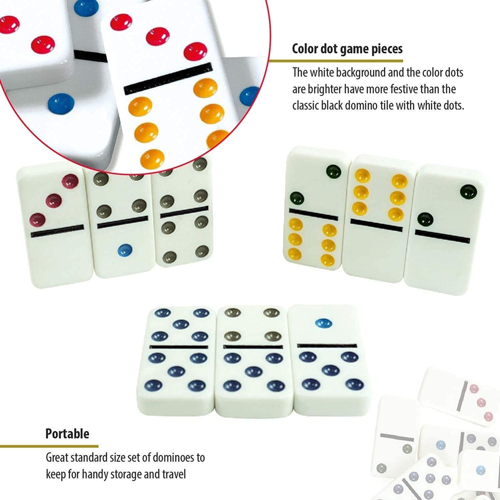 Double six Large dominoes color set in aluminium tin storage case Xmas Gift