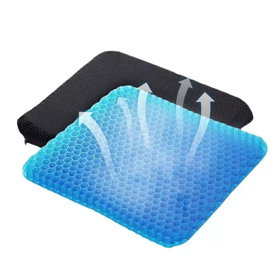 2PCS Orthopaedic Gel Seat Cushion Extra Thick Memory Foam Office Car Chair