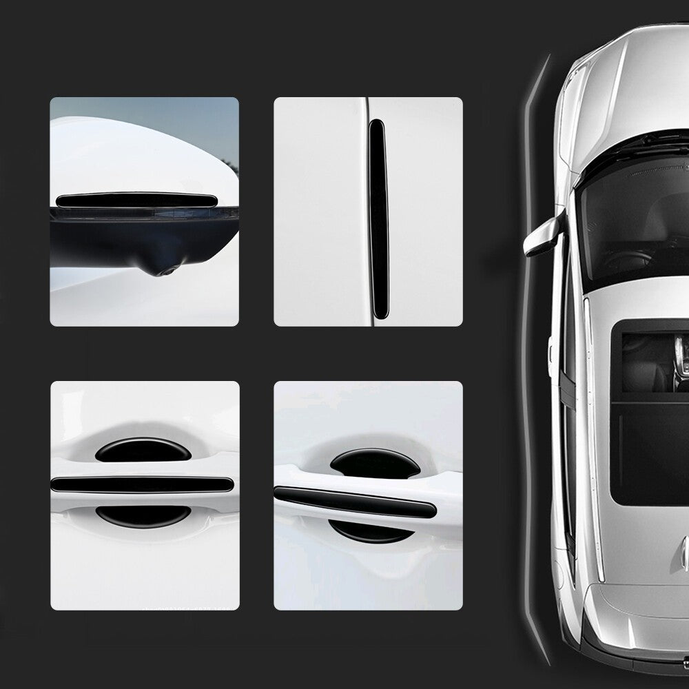 Universal Anti-Scratch Car Door Handle Guard 8 Pack Black Protective Stickers
