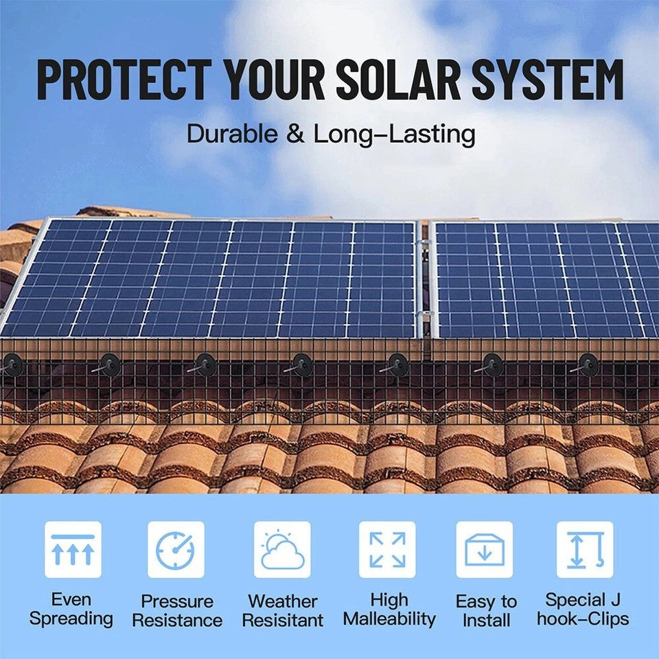 30M Solar Panel Bird Wire Mesh Guard Kit Proofing Pigeons Pest Clips Net Critter