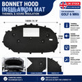 Thermal Insulation Mat Sound Proof Heat Shield For Volkswagen Golf6 Hood Cover