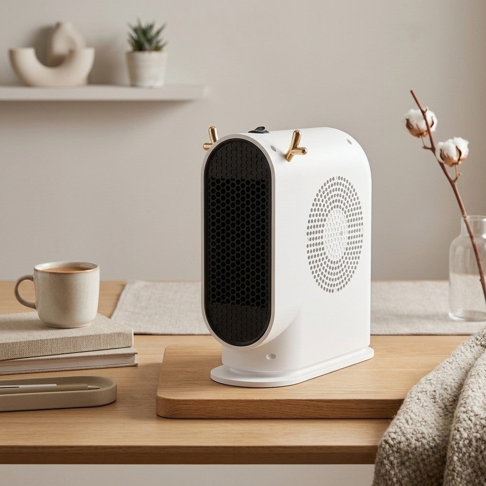 Small Desktop Heater 26x26x10cm Compact Lightweight for Apartment Dorm Room