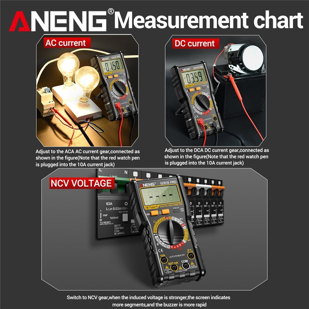 💥Rechargeable Digital Multimeter Voltmeter Ohmmeter Ammeter Multi Tester Meter
