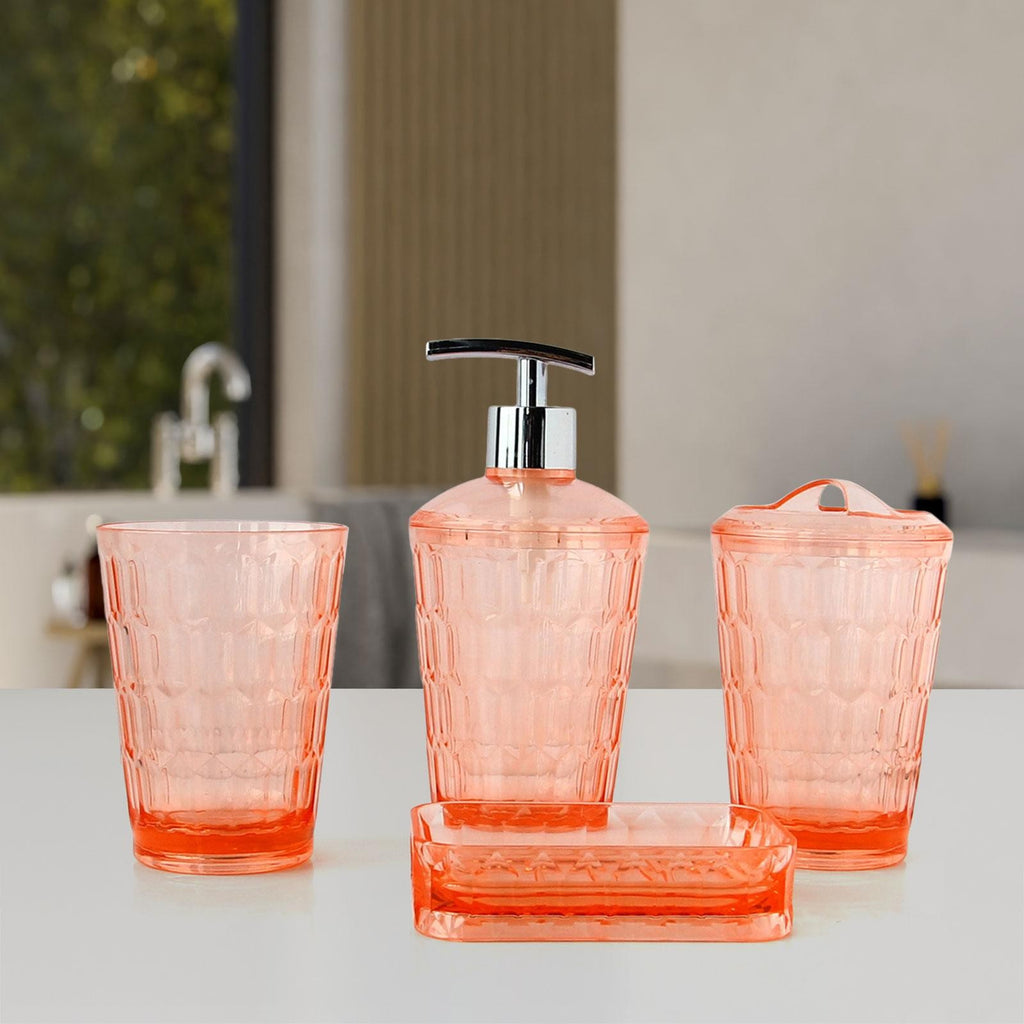 4Pcs Lotion Dispenser Toothbrush Holder Bathroom Accessories Set