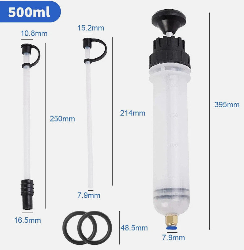 Manual Fluid Syringe Extractor 500cc Car Oil Transfer Suction Pump