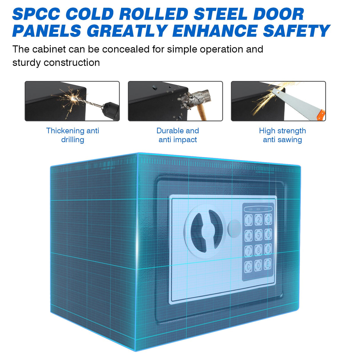 Mini Electronic Password Security Safe Deposit Box Home Office Money Cash Safety