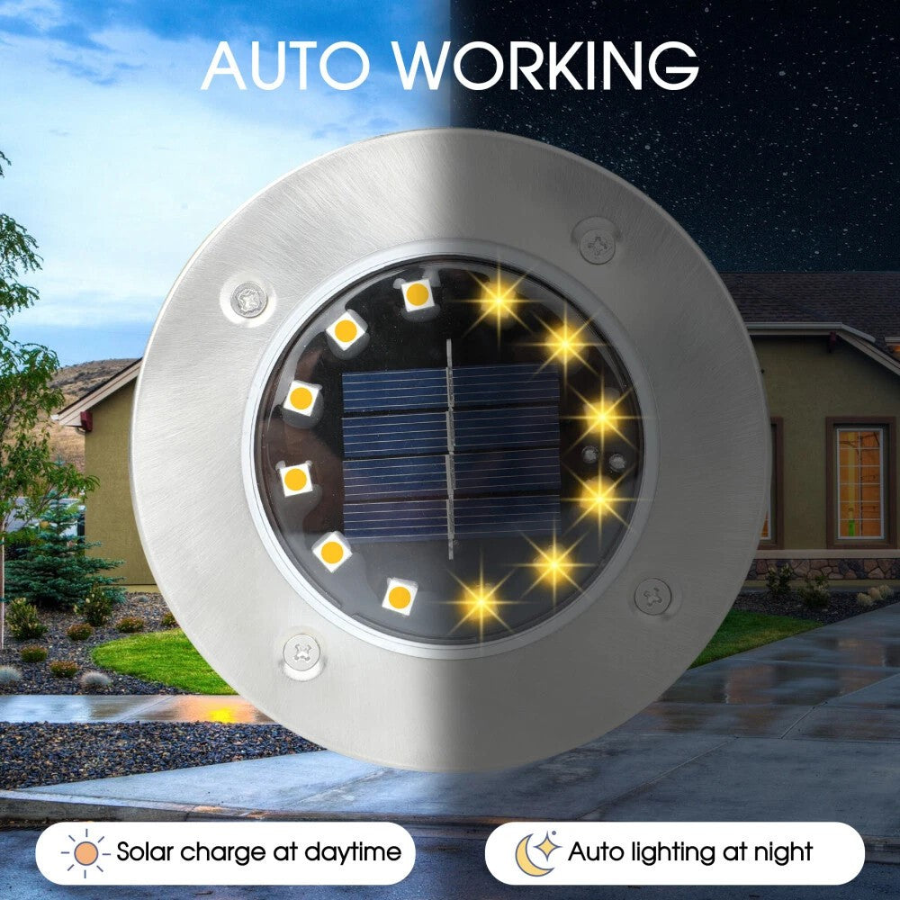 LED Solar Power Ground Lights Floor Decking Patio Outdoor Garden Lawn Path IP65