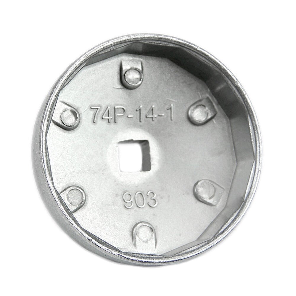 Car Universal 74mm 14 Flute Aluminum Oil Filter Wrench Socket Remover Tools