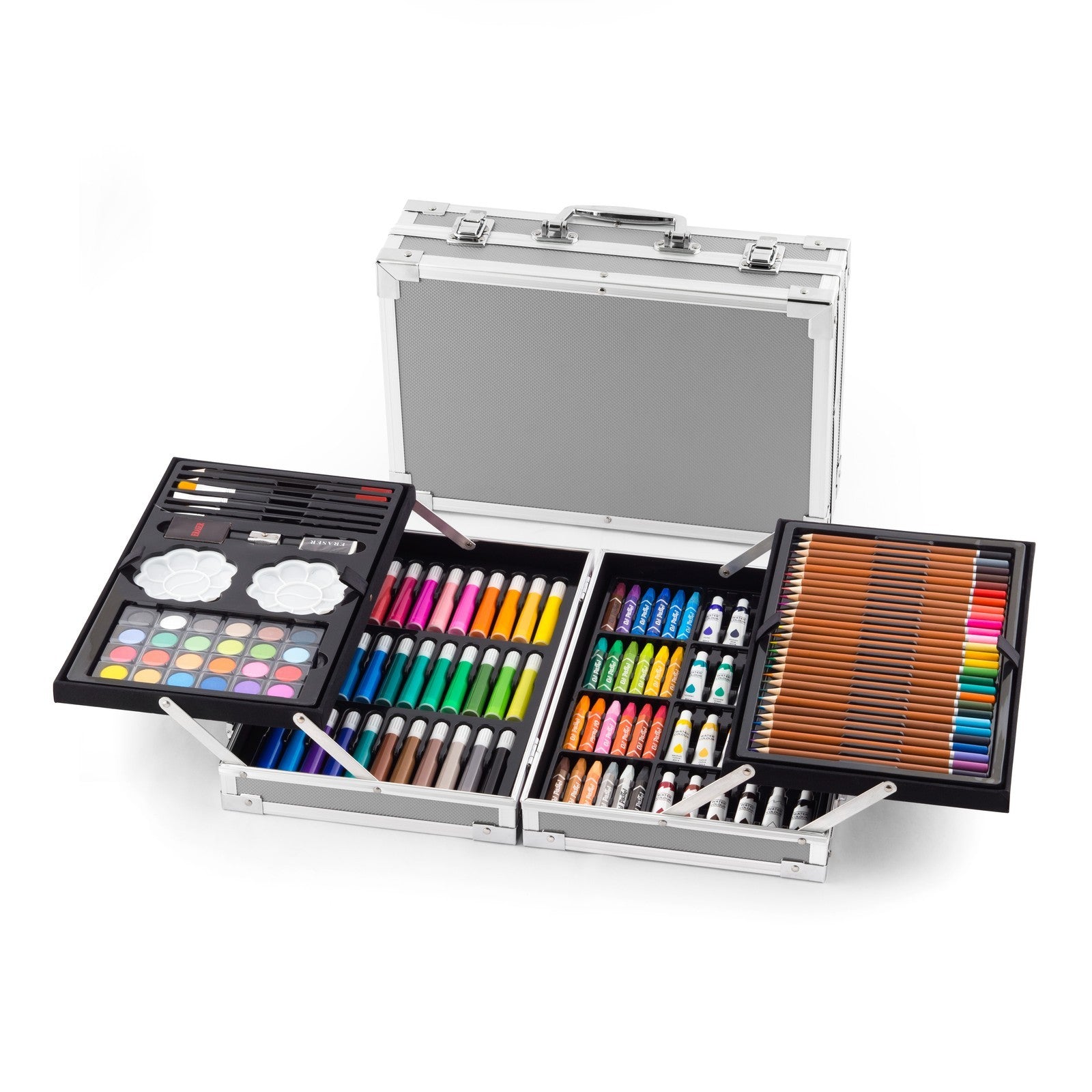 145pc Artists Aluminium Art Case Colouring Pencils Painting Set Childrens/Adults