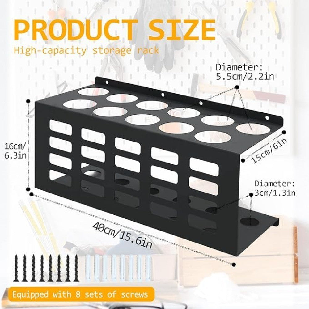 *11 Holes Silicone Sealant Tube Holder Mastic Caulk Storage Rack for Van Racking