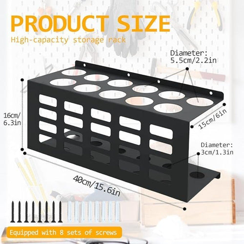 *11 Holes Silicone Sealant Tube Holder Mastic Caulk Storage Rack for Van Racking