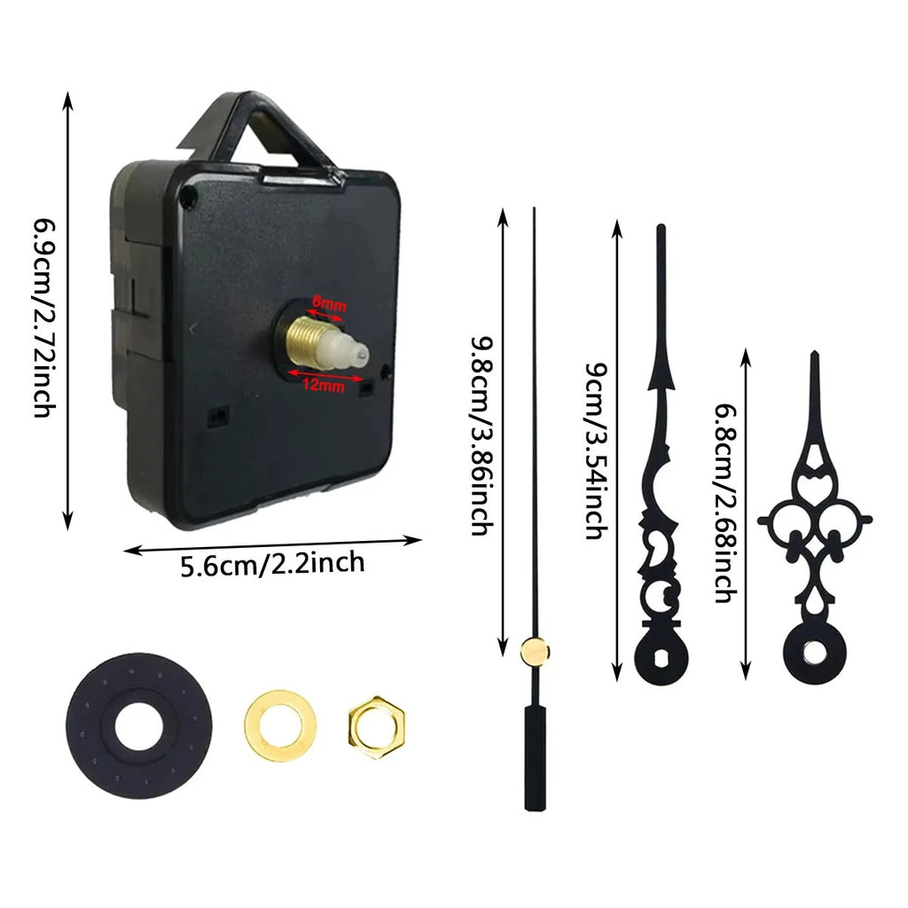 Quartz Silent Wall Clock Mechanism Battery Operated DIY Repair Replacement Parts