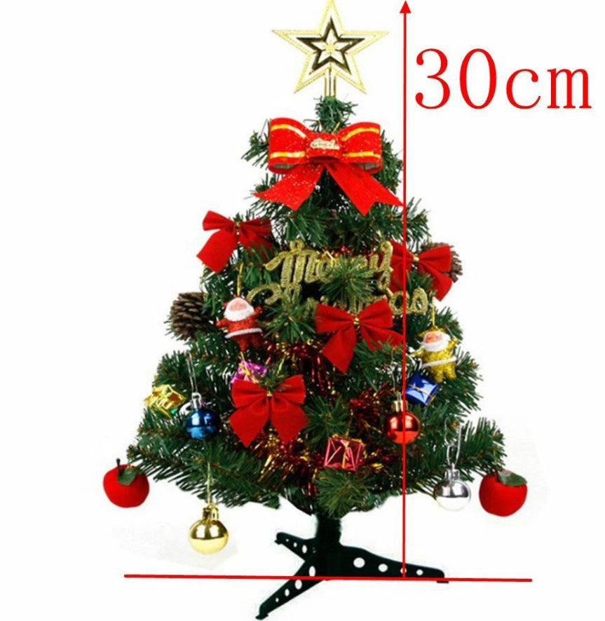 30cm Mini Small Christmas Tree with LED Lights Xmas Tabletop Rtificial Ornament