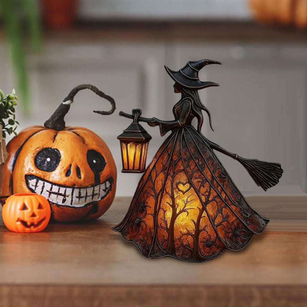 Halloween Witch Lamp Unique Spooky Fun Night Light for Indoor Tabletop Porch