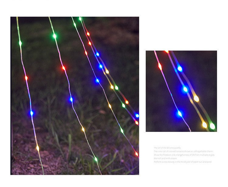 3m Waterfall Christmas Tree Lights 292 LED Solar USB Rechargeable Remote Control