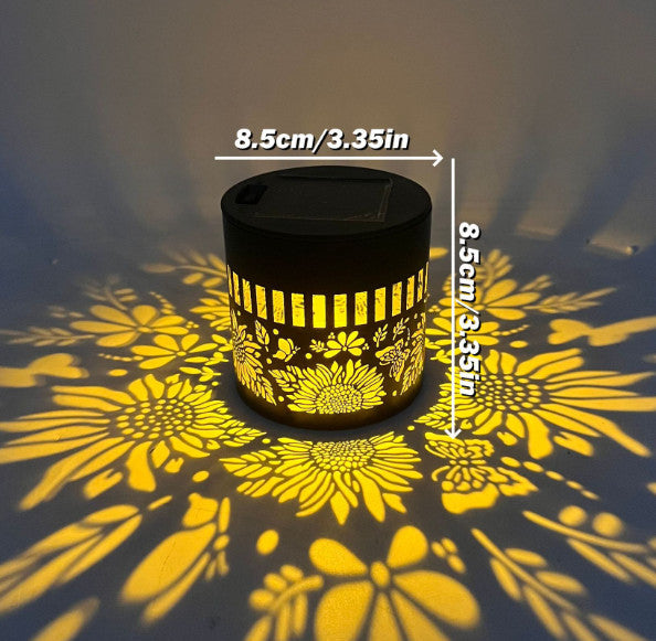Solar*Mandala Wall Light Outdoor Garden Fence Projector Lamp Patio Ambient Decor