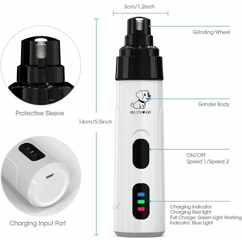 Pet Dog Cat Nail Claw Grooming Grinder Trimmer Electric Nail File Tool Cutter UK